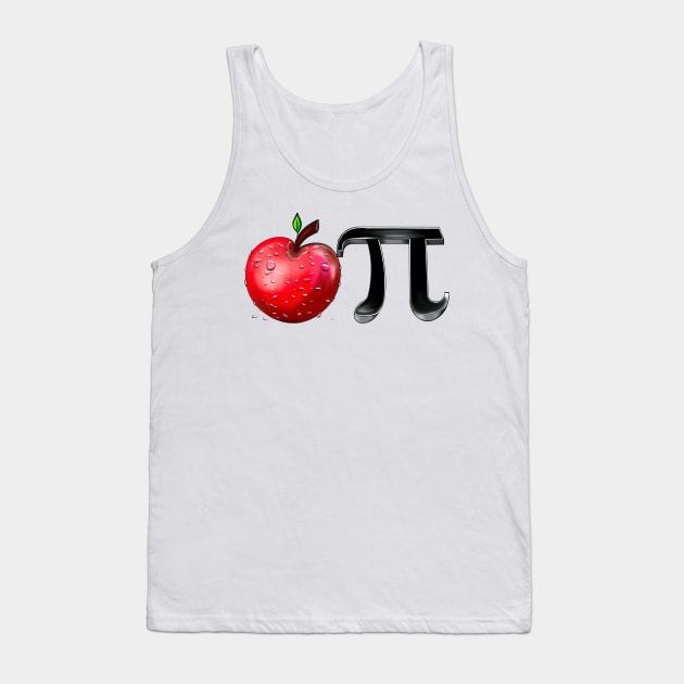 Apple Pi - physics mathematics humor humour pun gift for teacher student maths science lover. Mathematical constant pi in 3d Tank Top by Artonmytee